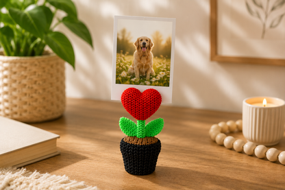 Heart Flower Polaroid Photo Holder