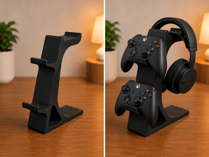 Gaming Headset & Controller Stand Desk Organizer for PS5, Xbox, PC Gaming Setup 3D Printed Display Stand