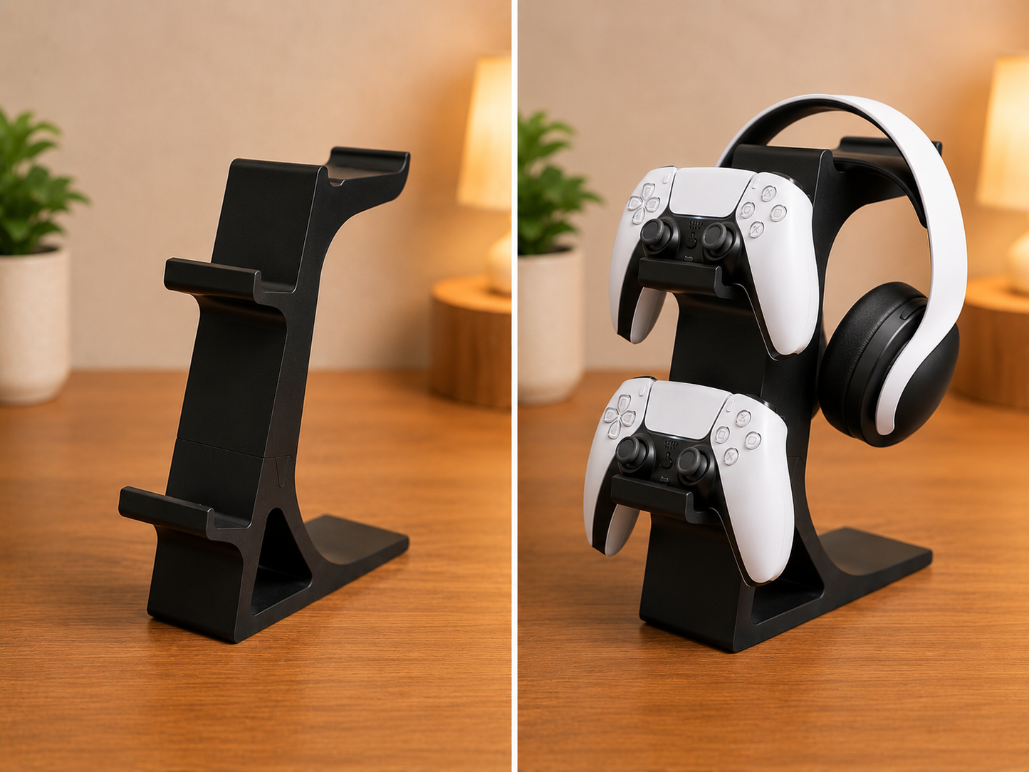 Gaming Headset & Controller Stand Desk Organizer for PS5, Xbox, PC Gaming Setup 3D Printed Display Stand