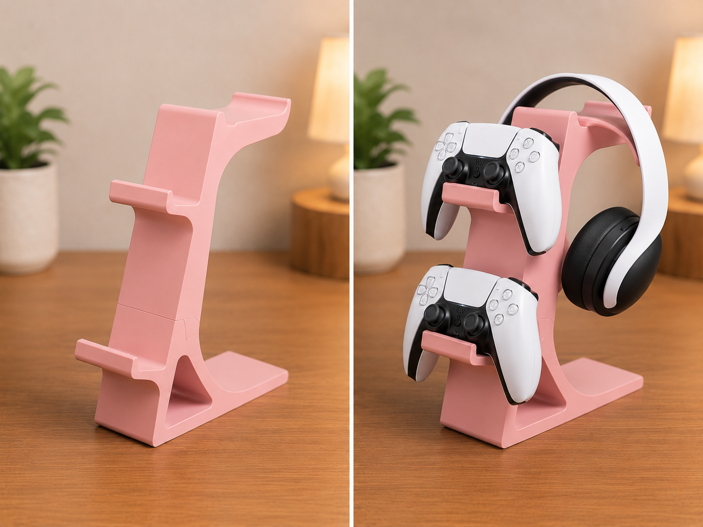 Gaming Headset & Controller Stand Desk Organizer for PS5, Xbox, PC Gaming Setup 3D Printed Display Stand